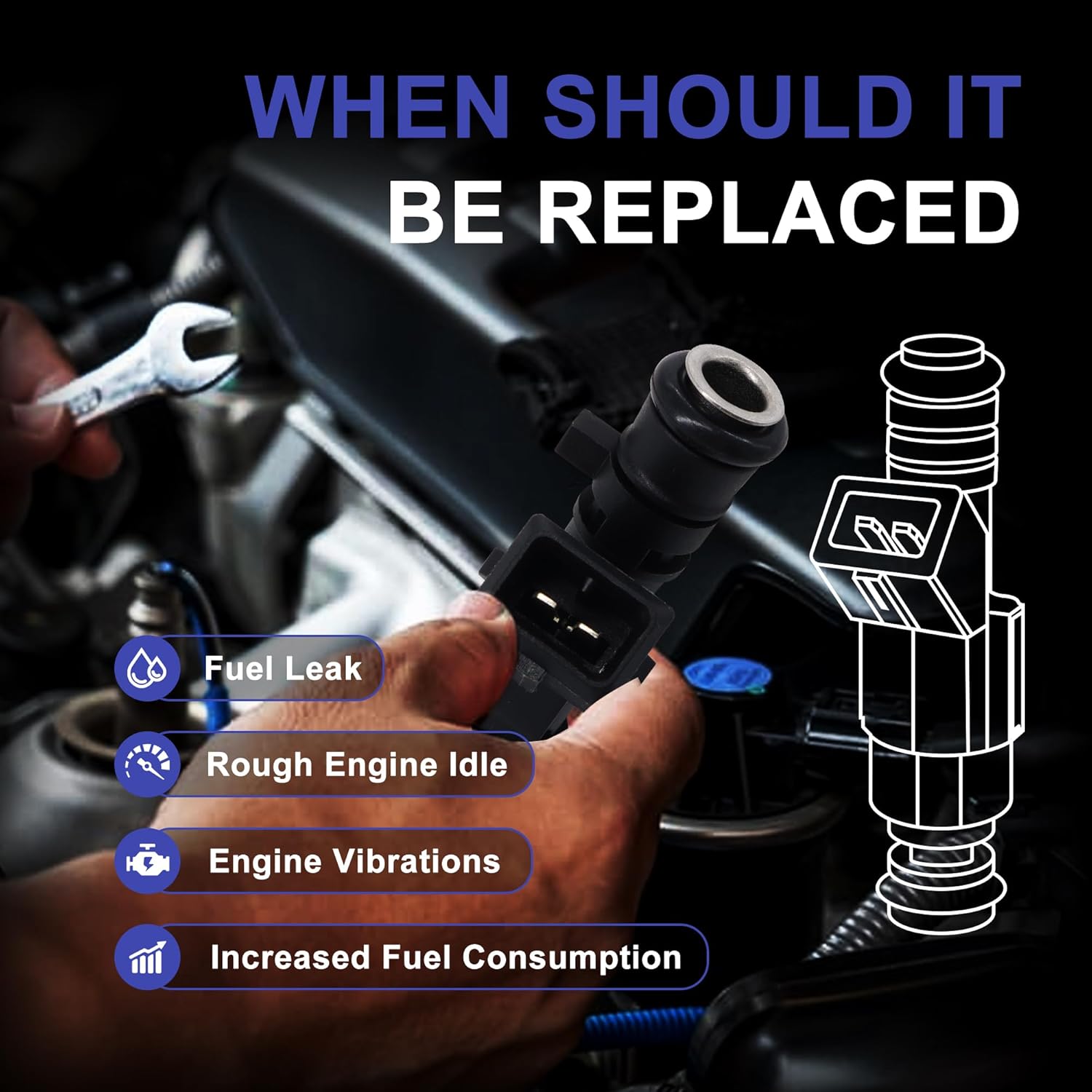 HiSport Fuel Injector 0280158205 Compatible with Chevrolet Cruze 2011-2015,Cruze Limited 2016,Sonic 2012-2016 2018,Trax 2013-2016,Replacement for Buick Encore 2013-2015 2017-2019, L4 1.6L 4PCS