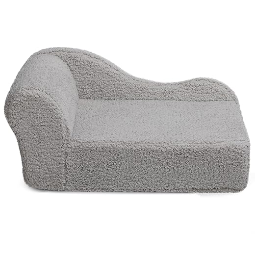 Hollypet Orthopedic Dog Bed - Pet Couch Bed, Calming Dog Beds for Medium Large Dogs & Cats Sleeping, Sherpa Fleece Chair for Lounger, Durable Dog Beds with Removable Washable Cover, Gray, Large