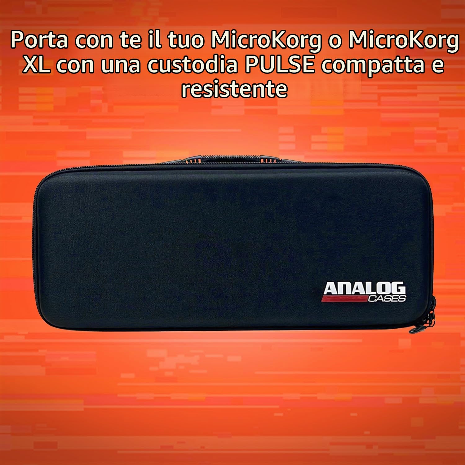Analog Cases PULSE Case per Korg MicroKorg/MicroKorg XL+ o sintetizzatori simili (custodia per il trasporto in resistente EVA/nylon stampato, manico di prima classe), Nero