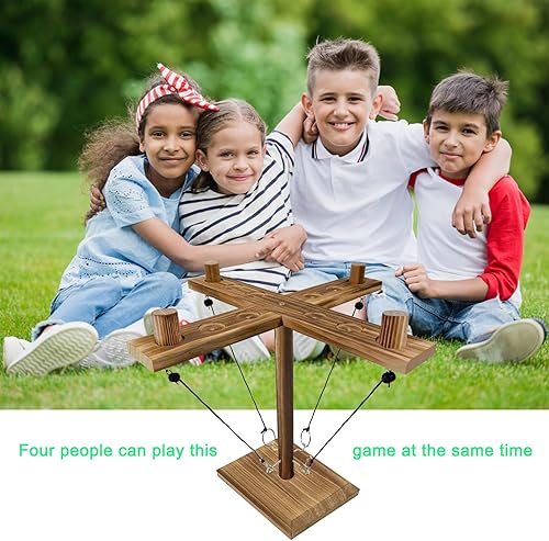 Miniatura 5 de AICARGER Hook Toss Game, Ring Toss Game, Handmade Wooden Ladder, Throwing Hook and Ring Battle Game for Family