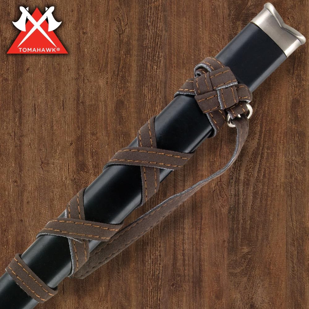 Tomahawk Medieval Broadsword Replica | 17" Stainless Steel Blade | Ornate Guard and Pommel | Cast Metal Handle | Includes Matching Leather Wrapped Scabbard | 22.5" Overall