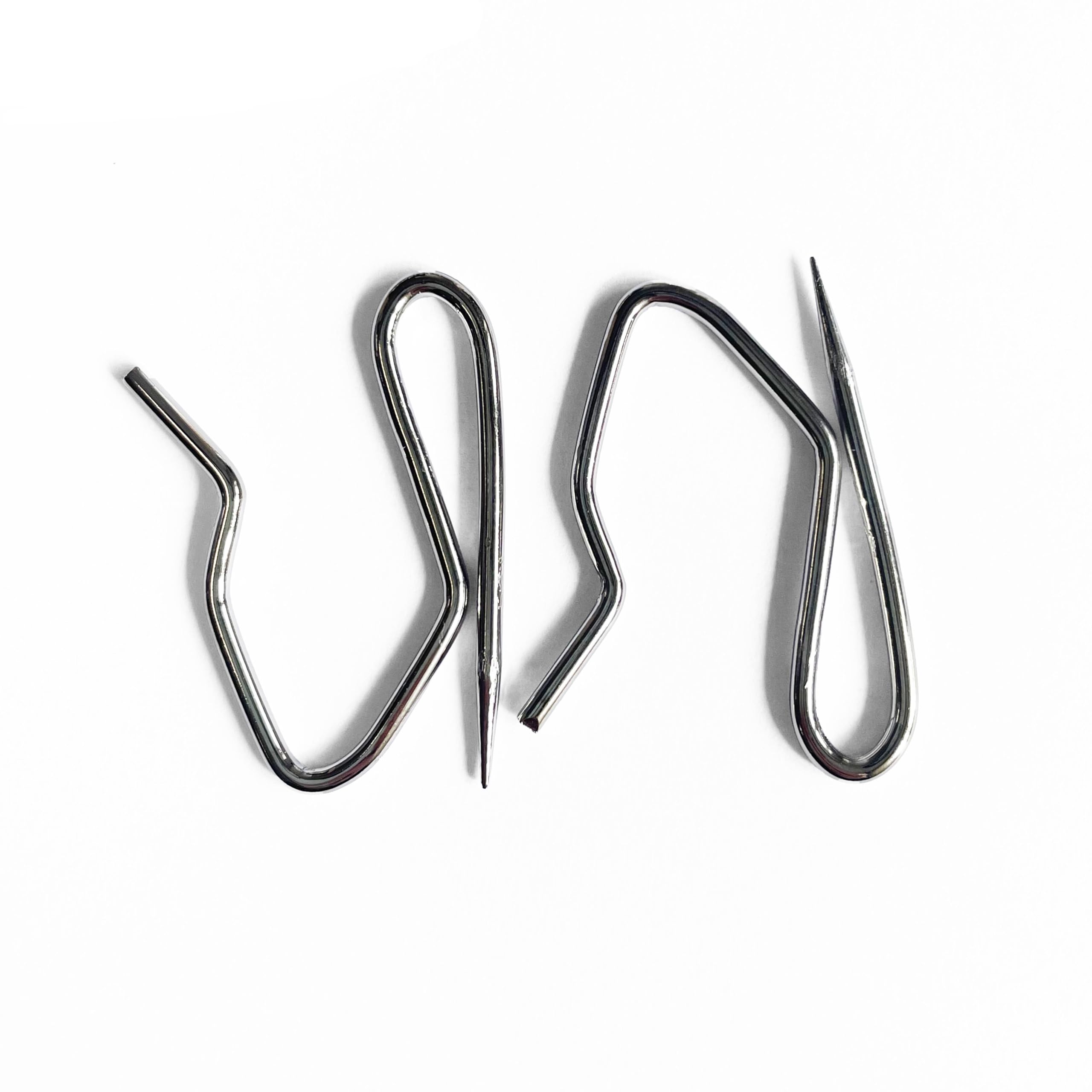 Heavy Duty Zinc Metal Drapery Pin Hooks (50 Pack) For Pencil Pleat Curtains.