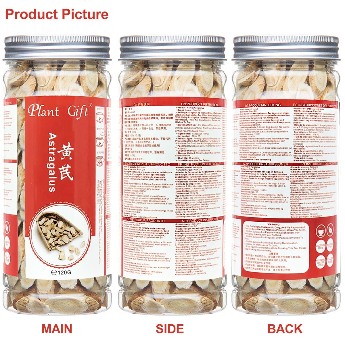 Dried Astragalus Root Sliced Huang Qi 4.23oz/120g Astragalus Root Raw