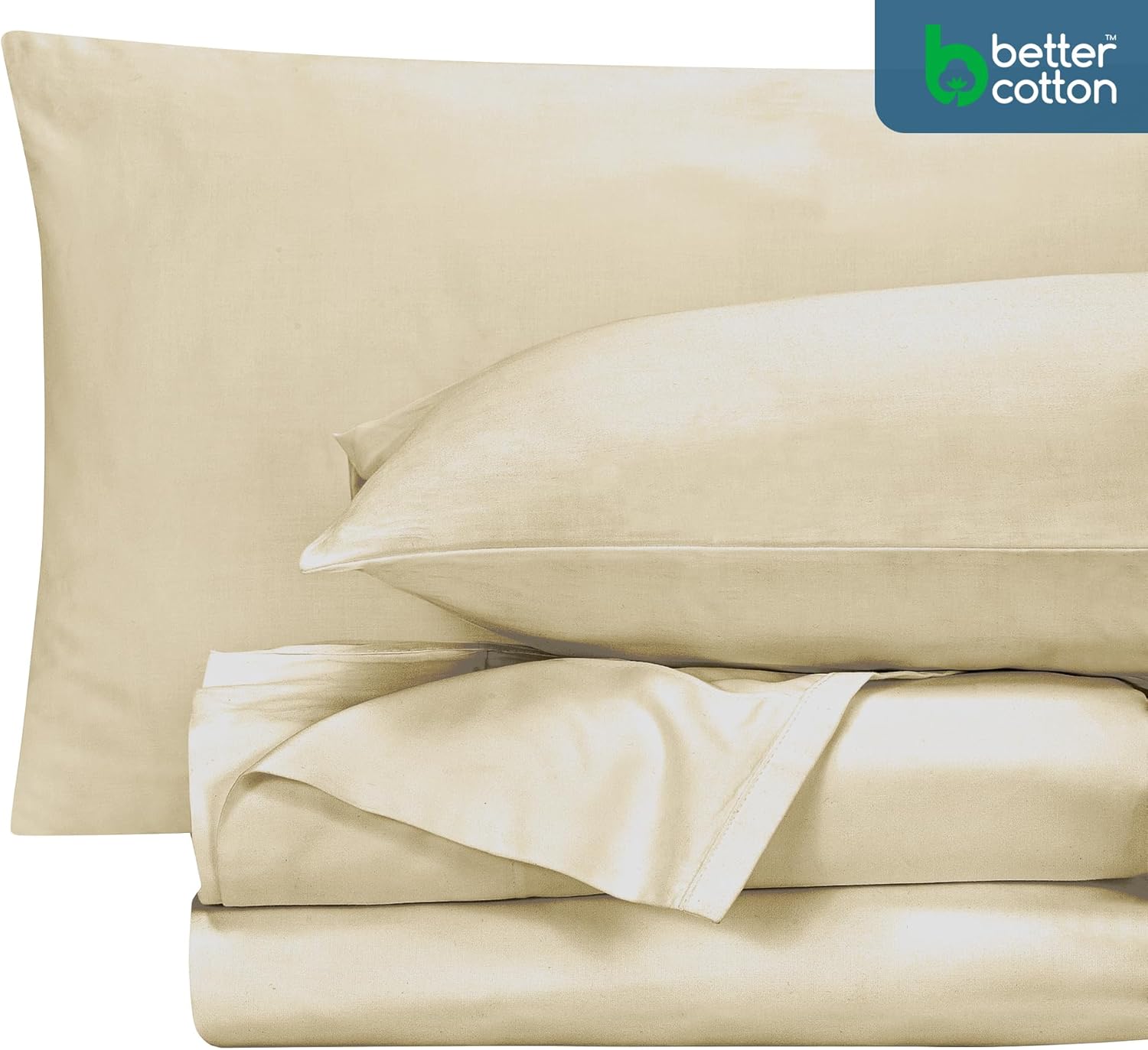 royale linens 400 thread count 100% american grown cotton 3 piece sateen twin sheet set - 1 fitted sheet, 1 flat sheet, 1 pillow case - taupe twin bedsheet - cotton sheets - (twin, moroccan sand) moroccan sand twin