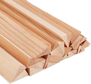 OLYCRAFT 34Pcs 5 Sizes Triangle Wood Sticks 7.9 Inch Long Unfinished Wooden Dowel Rod Triangle Dowels Strips 9.5/11/15.5/16/20mm Hardwood Dowel Sticks DIY Crafts Sticks for Crafting Arts Projects