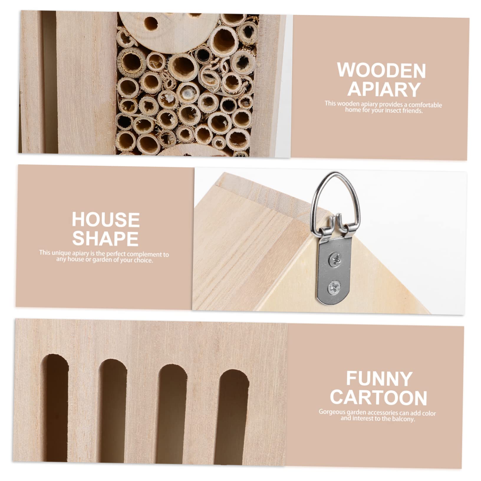 Casetta per Insetti in Materiale Sintetico Beige Design Unico, Rifugio Accogliente per Api e Insetti come Decorazione per Giardino e Casa