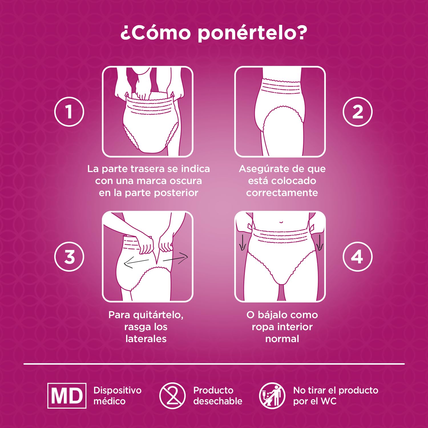 Depend Ropa interior absorbente Absorción Super Talla L Mujer - 54 unidades