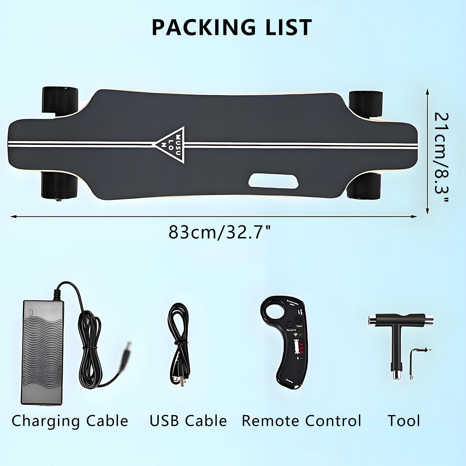 Patineta EléCtrica Longboard Todoterreno De 350 W - Control Remoto con Ajuste De 4 Velocidades, Pantalla De Potencia, Ideal para Exploradores Al Aire Libre 15km