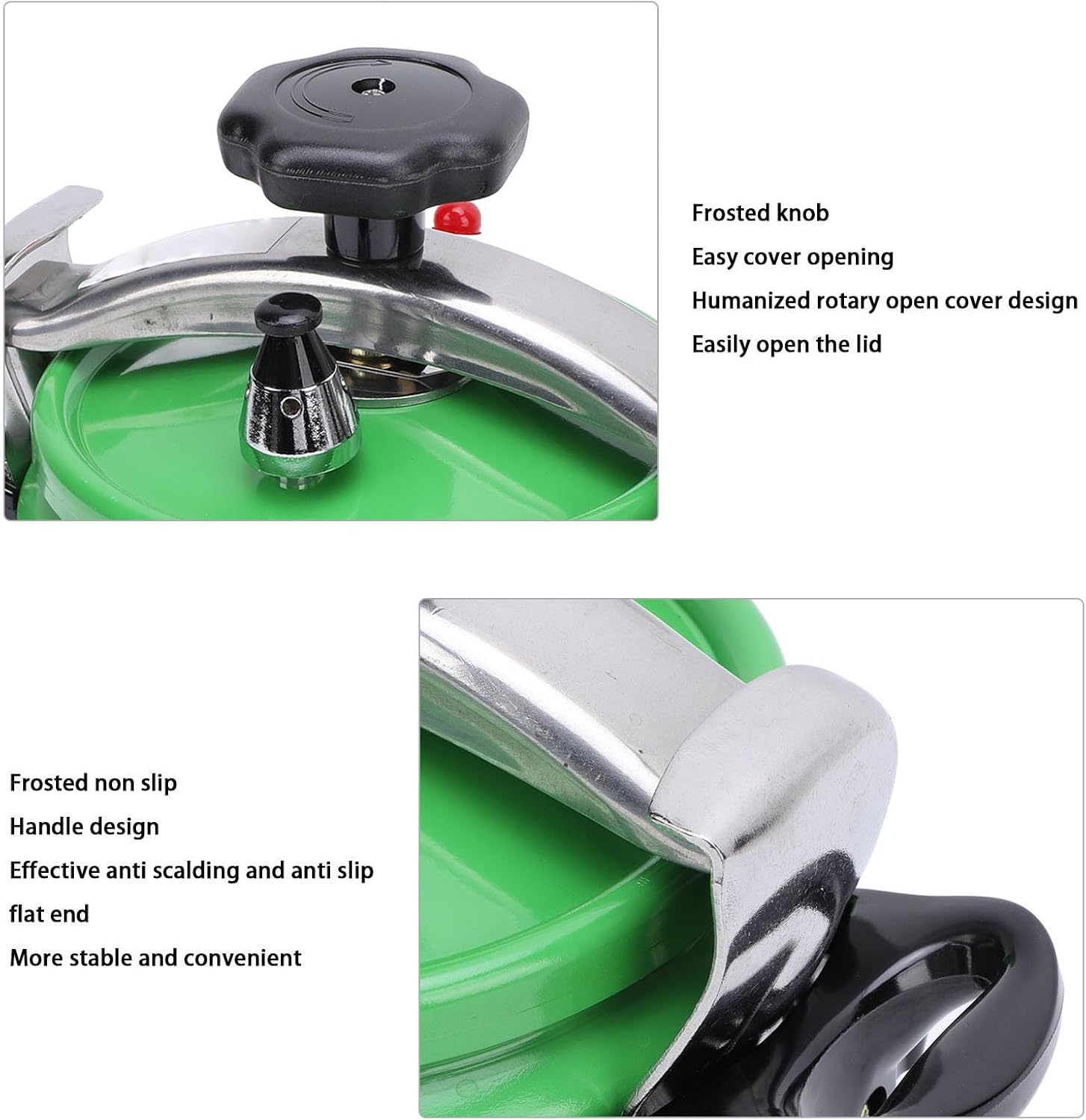 Double Bottom Pressure Cooker, Aluminum Alloy Large Capacity Canner, Easy to Open and Close Pressure Canning Pot for Gas Stove（3L）