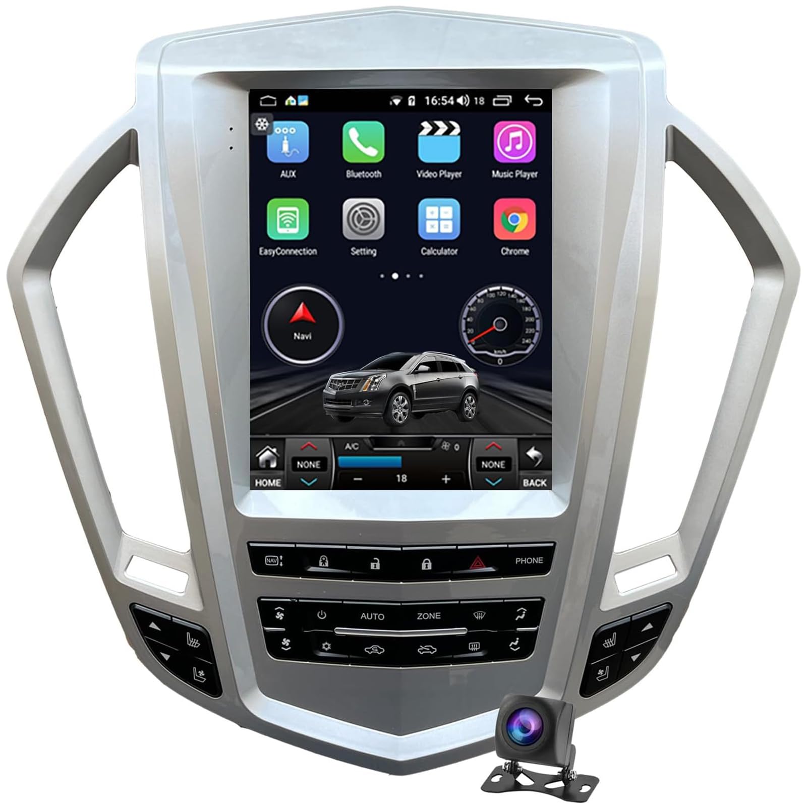Navigation GPS Cadillac SRX 2009-2012 en voyage avec le grand écran Carplay sans fil