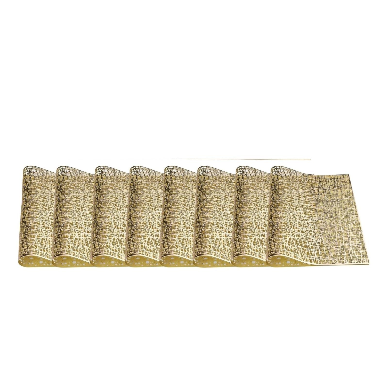 Napperons rectangulaires en vinyle PVC pressé résistant à la chaleur pour table - Lot de 8
