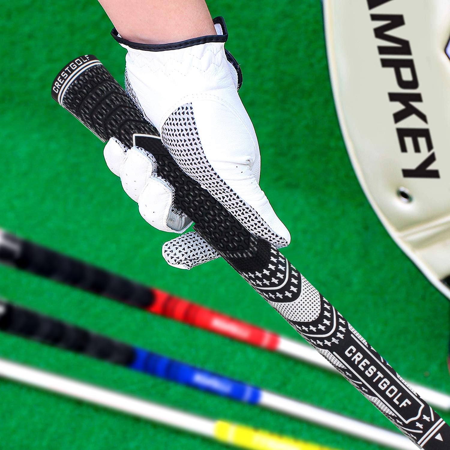 CRESTGOLF Golfgriffe Aktualisierte Multi-Compound-Golfgriffe für Golfschläger, Golf Grips Set mit 13 Stück, mehr rutschfest, ökologische Baumwollgarn-Faden-Technologie, mittlere oder Standard-Größe