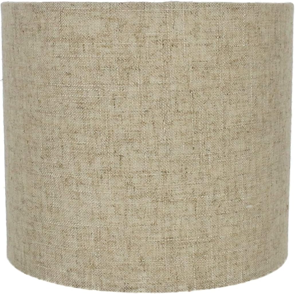 Urbanest Linen Drum Lamp Shade, 8-inch by 8-inch by 7-inch, Natural Flax, Spider-Fitter