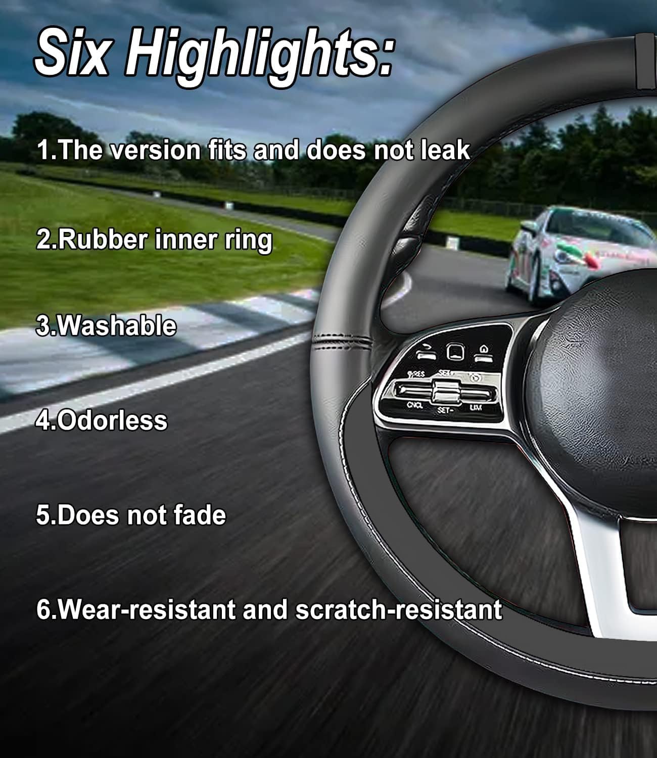 Custom-Fit for Acura Steering Wheel Cover, Leather, Anti Slip Odorless, Padded Soft Grip Breathable, for Acura Accessories (F-Style)