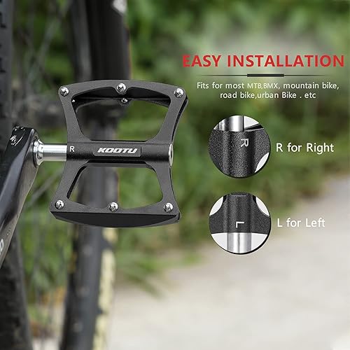 Miniatura 6 de SAVADECK Pedales de bicicleta, pedales de bicicleta de 916 pulgadas para bicicleta de montaña, pedales de aleación de aluminio, pedales de bicicleta