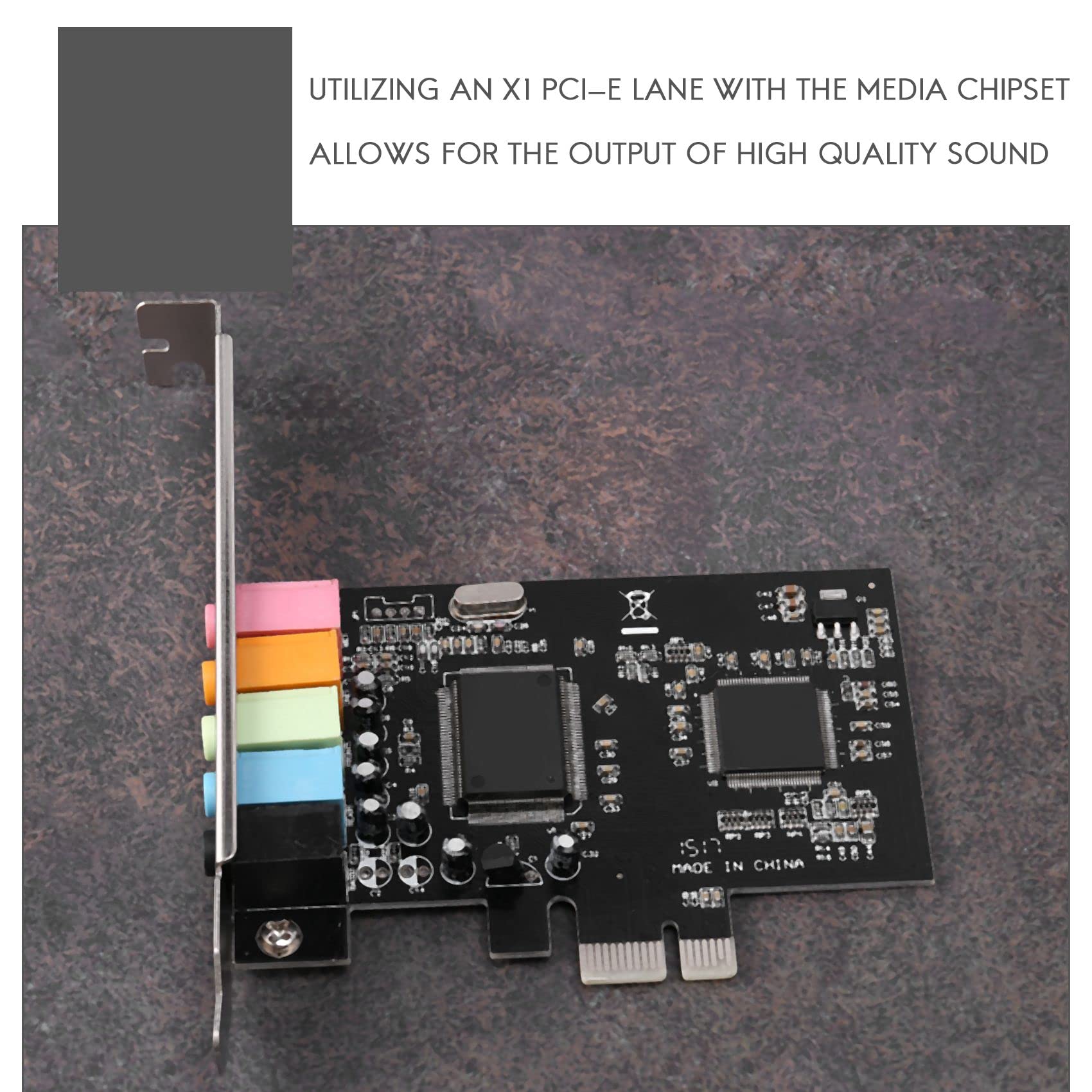 Ruitutedianzi PCIe Sound Card 5.1, PCI Express Surround 3D Audio Card for PC with High Direct Sound Performance & Low Profile Bracket