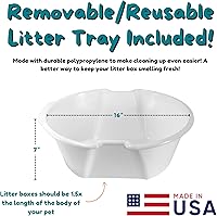 Vista 21 de Good Pet Stuff Kit original de caja de arena oculta y forro reutilizable, maceta redonda cerrada con plantas artificiales, sistema de filtro de olor