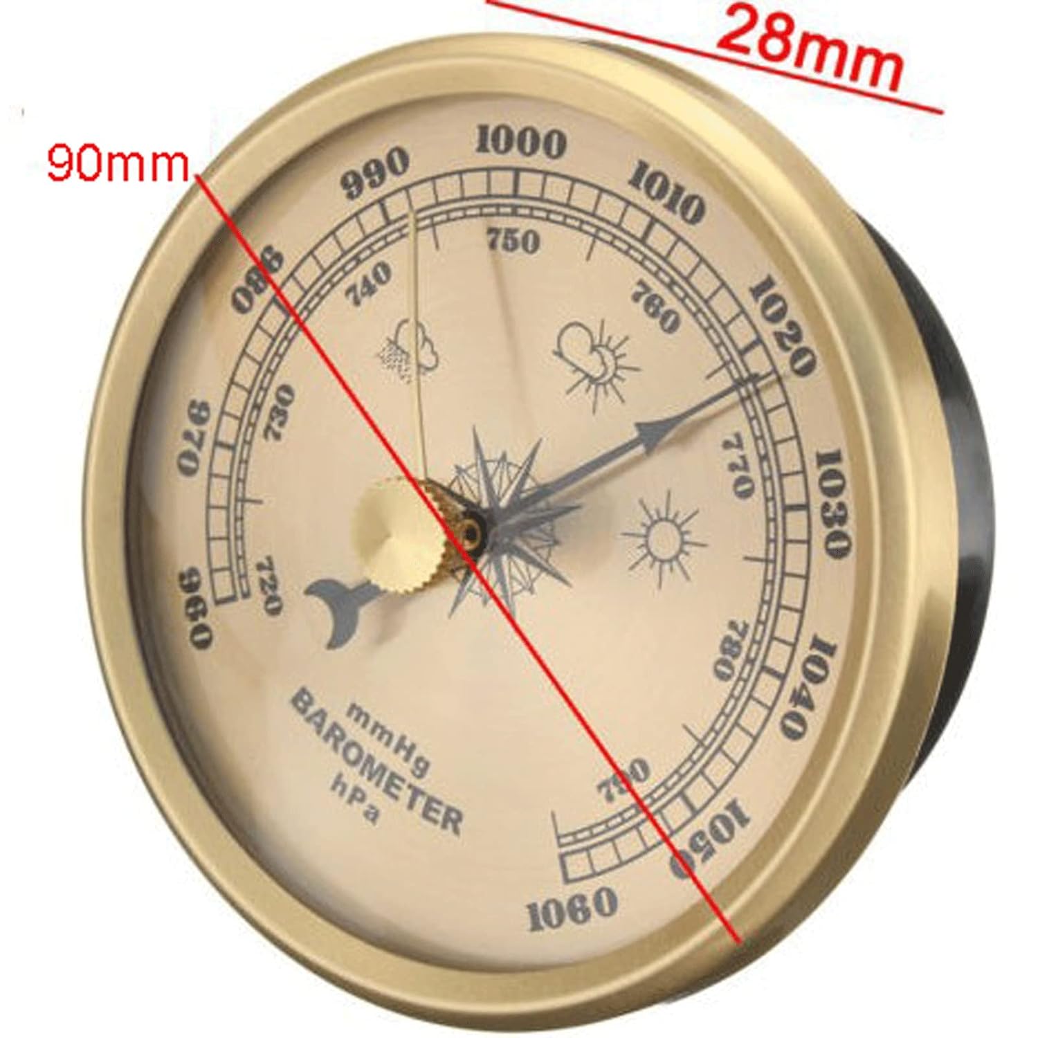 Barometer Thermometer Hygrometer,Barometer Traditional Barometer Great Barometers for Home Barometric Pressure Gauge (Color : D) (E) (Color : B)