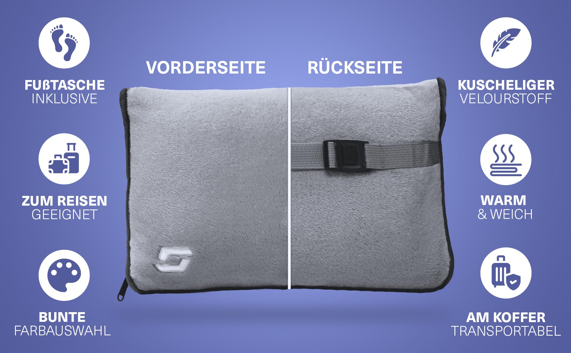 STYNGARD Flugzeugdecke mit weichem Kopfkissenbezug - Reisedecke 2 in 1 für Männer & Frauen - Verwandlungskissen - weiche & warme Decke Flugzeug Modell Toronto