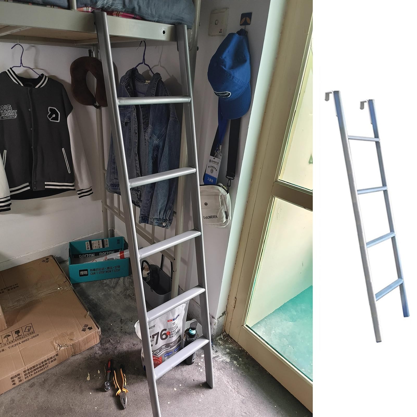 Escalera para literas de aleación ligera: acceso seguro y cómodo para camas loft