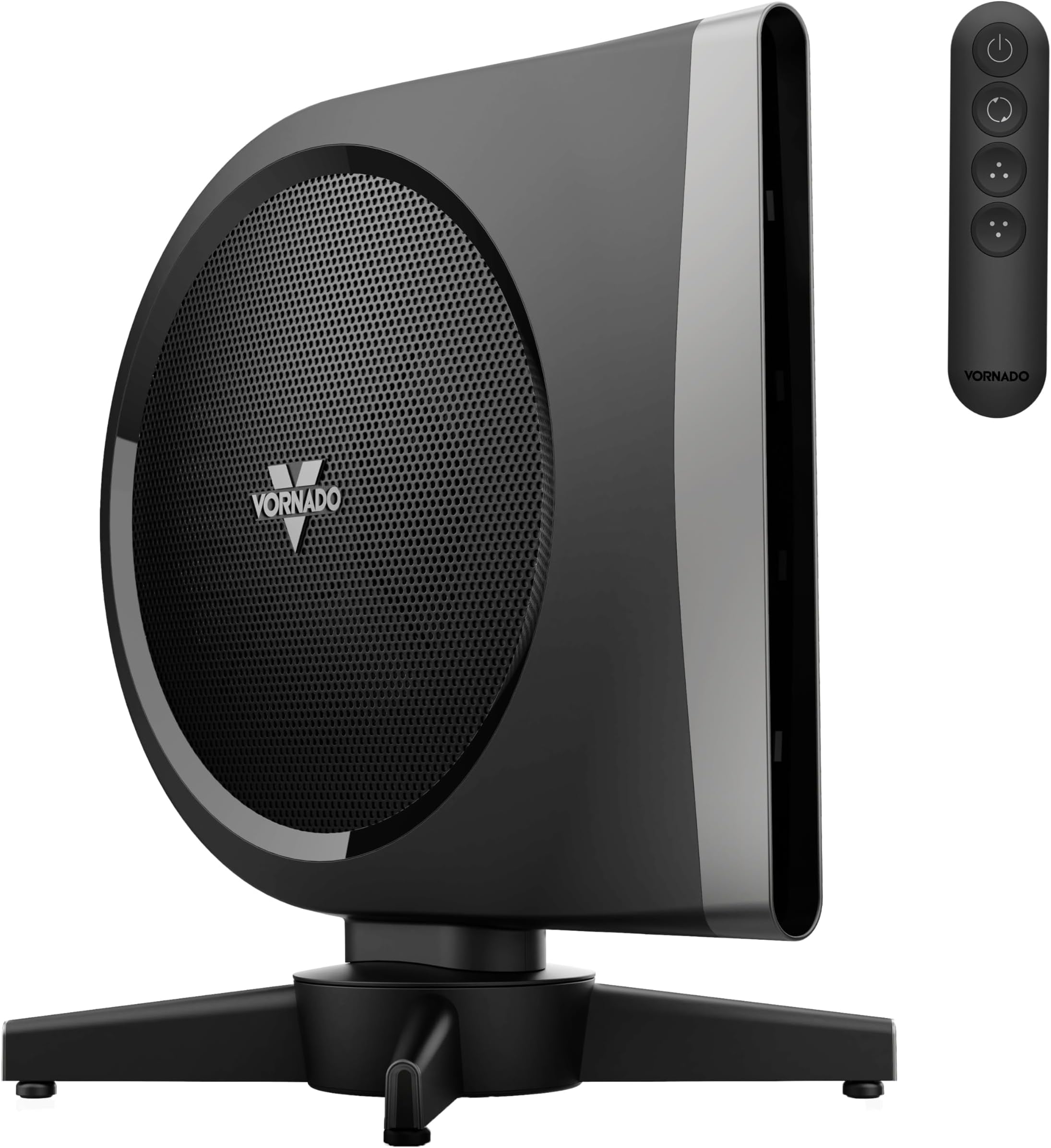 STRATA Compact Oscillating High Velocity Floor Fan with Remote Control, 5 Speeds, 18.4 in Tall, Powerful Air Circulator for Home, Electric Cooling Fan, Black