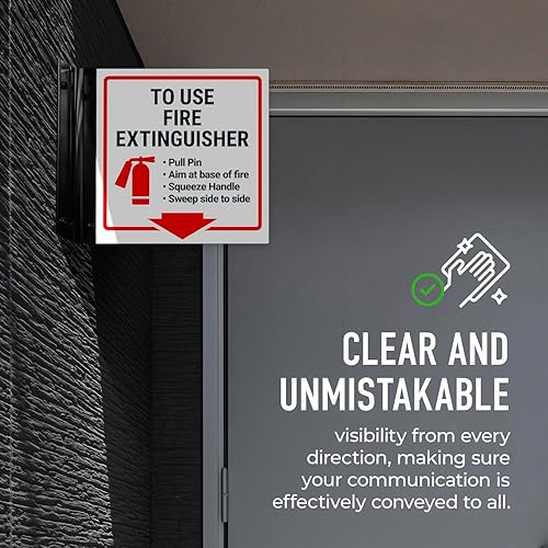 Miniatura 10 de Letrero de doble cara, 6 x 6 pulgadas, ACM, con accesorio de níquel cepillado, hecho en Estados Unidos