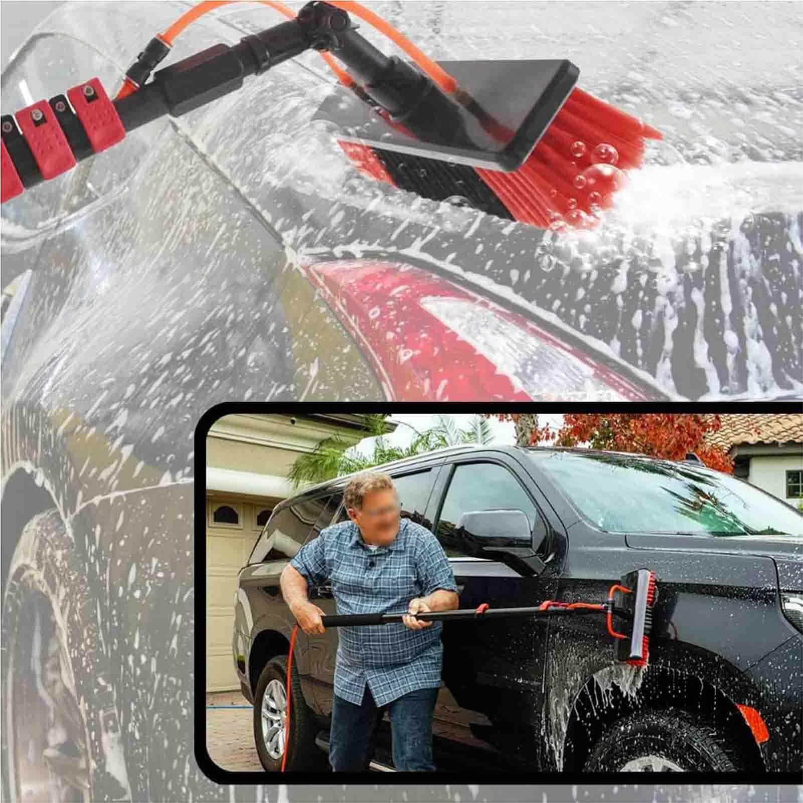 Kit de limpieza de ventanas extensible, cepillo telescópico de 11 m para techos y paneles solares, limpiador profesional de cristales, 7,2 m, ideal para invernaderos y uso doméstico