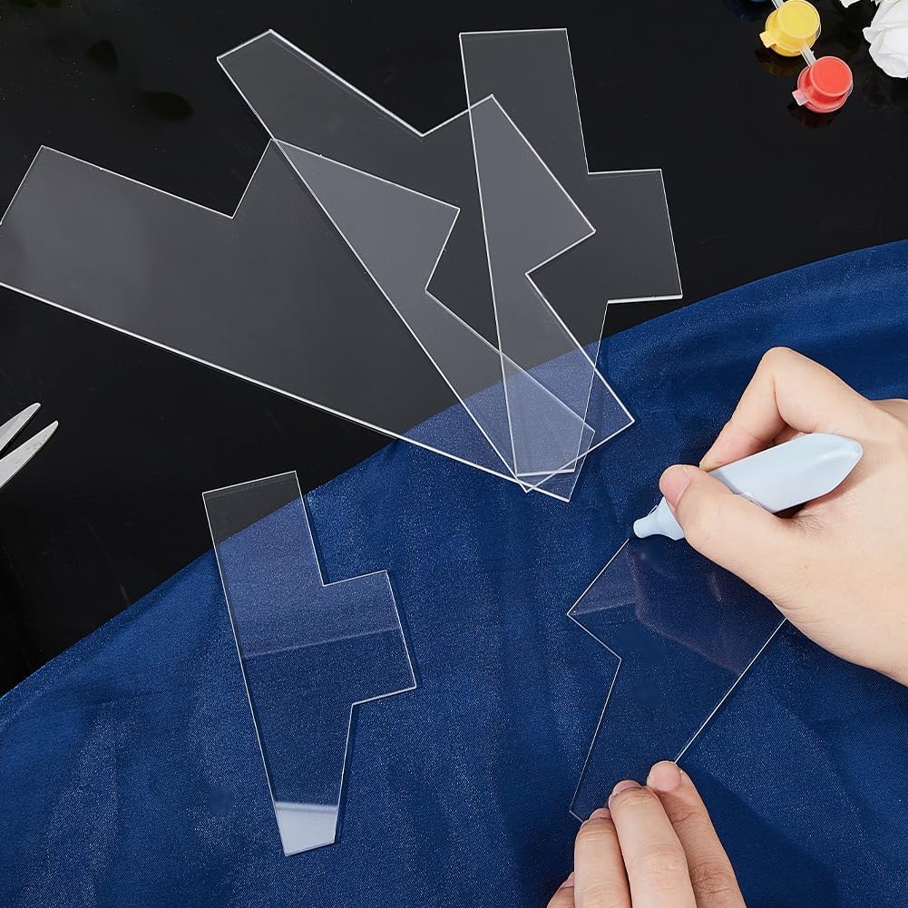 DICOSMETIC 5Pcs 5 Sizes Quick and Easy Pouch Template Acrylic Sewing Templates Purses Pocket Making Template Clear Coin Storage Bag Templates for DIY Handicraft Lovers