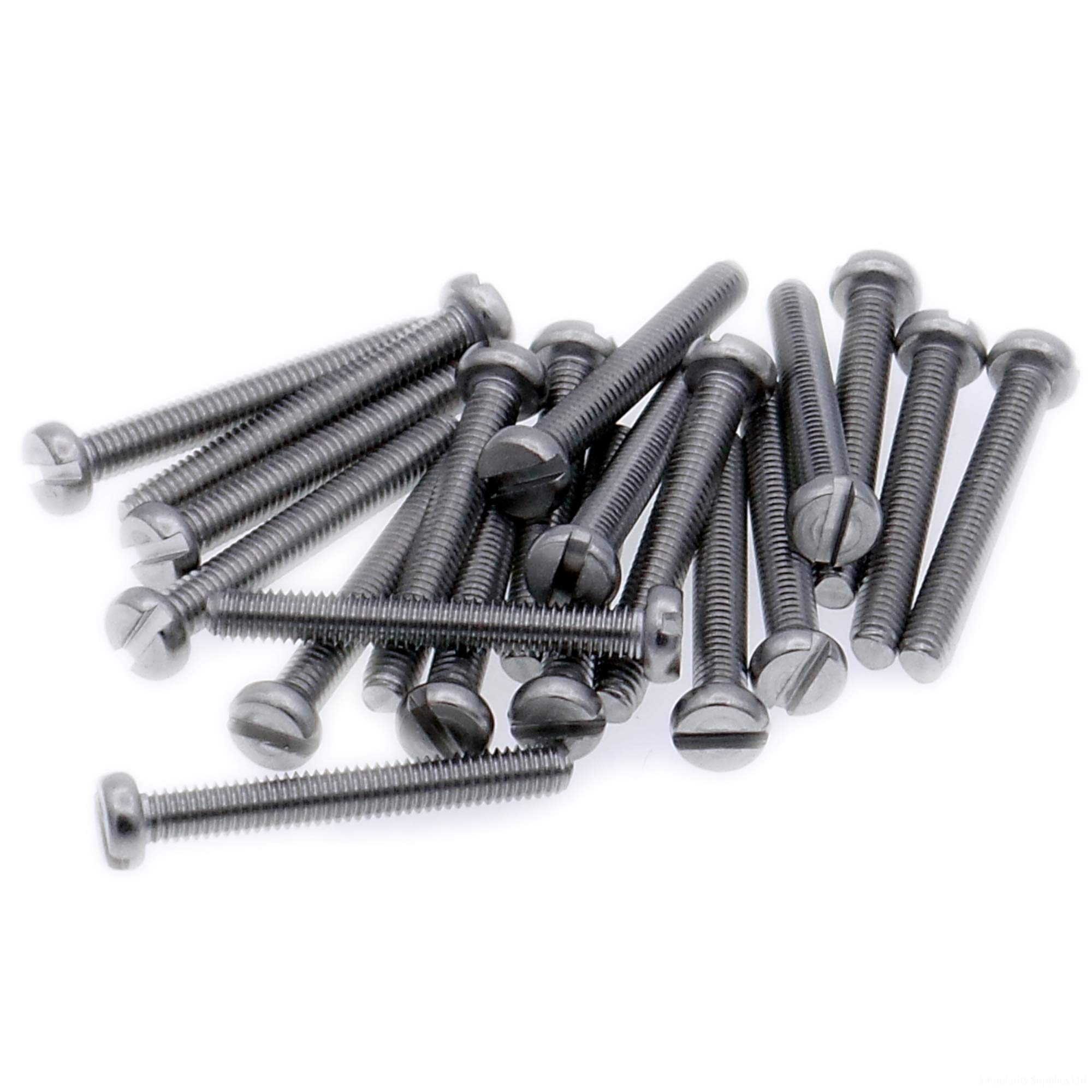 Singularity Supplies Silver M4 (4Mm X 45Mm) Slot Cheese Machine Screw (Bolt) - Stainless Steel (A2) (Pack Of 20)
