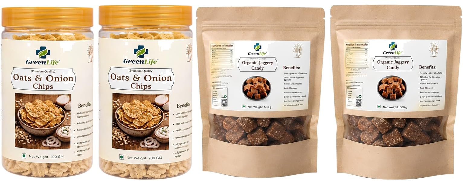 Oats & Onion Chips | Baked | Crispy Flavor | 200gpack of 2Organic Jaggery Candy with Pepper 250g | Natural Desi Gur | Traditional Sweet & Spicy pack 2 | G-image-15