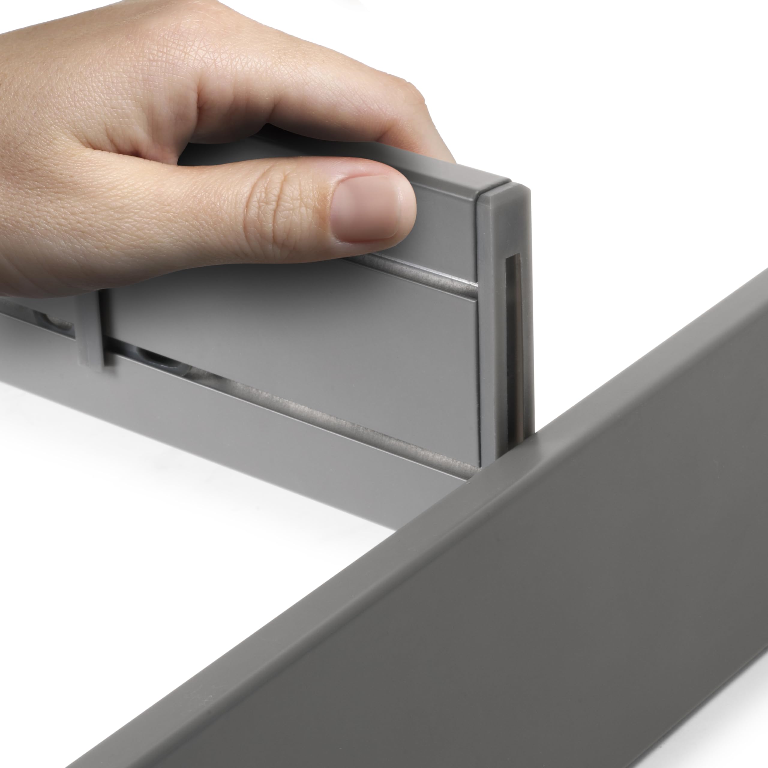 Emuca - Organizzatore per cassetti 600x500, divisori per cassetti, Alluminio, Grigio Antracite