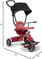 Vista 10 de Radio Flyer Pedal & Push Stroll ' N Trike - Triciclo, color rojo, de 1 a 5 años (exclusivo de Yaxa)