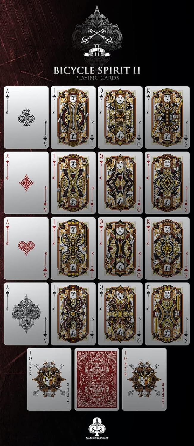 Bicycle Spirit II Limited Poker Black Playing Cards Premium Deck by Gamblers Warehouse