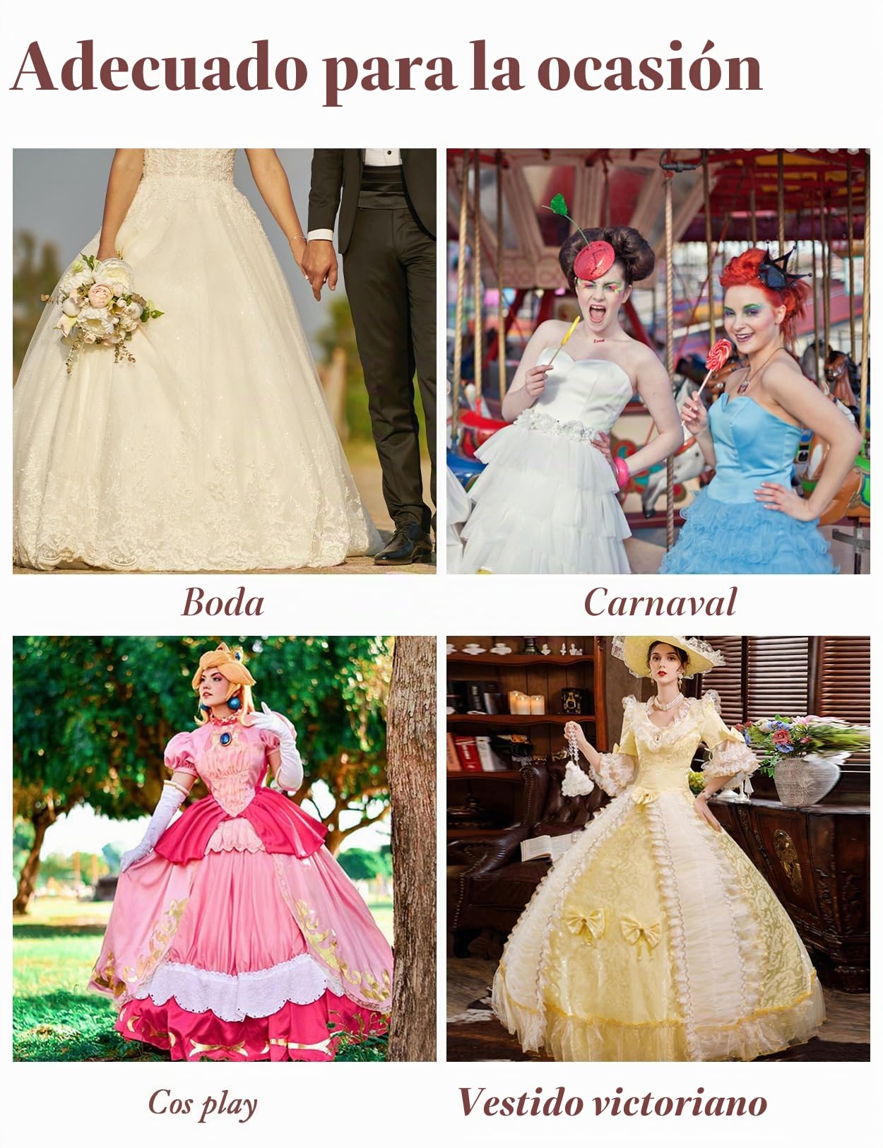 BEAUTELICATE Cancan Mujer Crinolina Enaguas para Vestidos Faldas Novia 6 Aros hasta el Piso