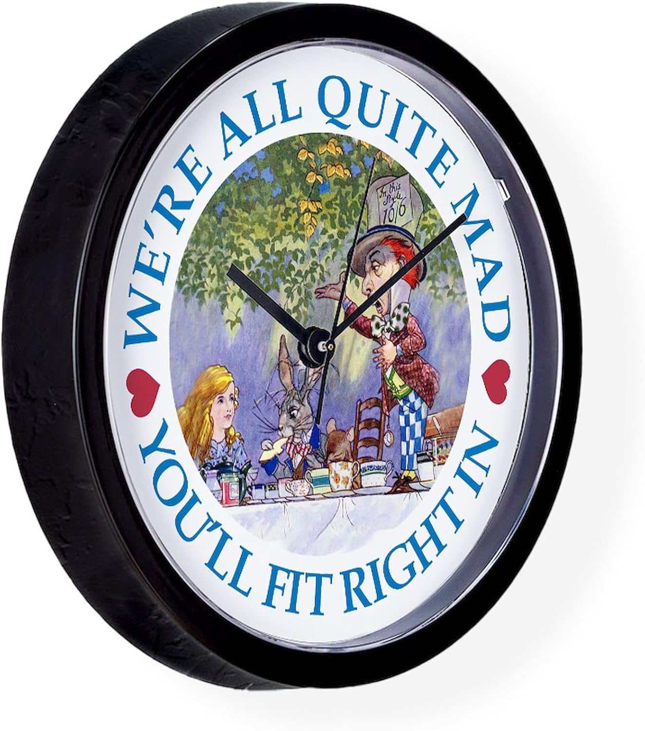 CafePress MAD HATTER's Tea Party 10" Wall Clock for Livingroom, Kitchen, or Office