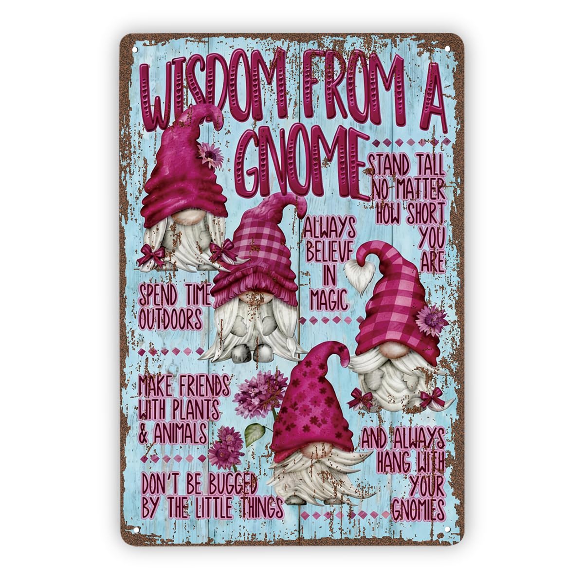 Funny Vintage Metal Tin Signs, Wisdom from A Gnome Advice Sign, Gift for Gnome Lover, Funny Wisdom Sayings, Coworker Gifts, Christmas Dwarf, Housewarming Gift D