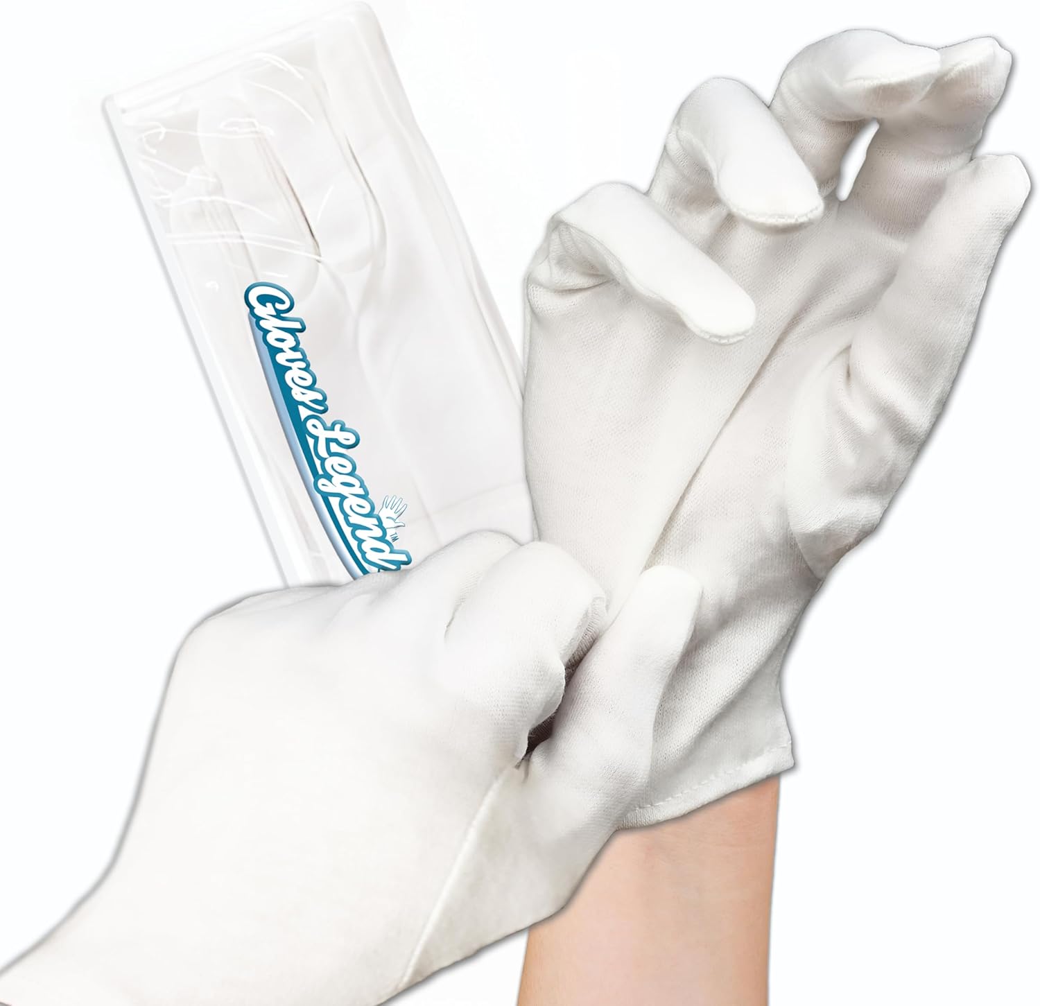 60 Pairs - Small - Gloves Legend Cotton Moisturizing Gloves for Dry Hands - White Sleeping Gloves for Nighttime Care, Women's Size
