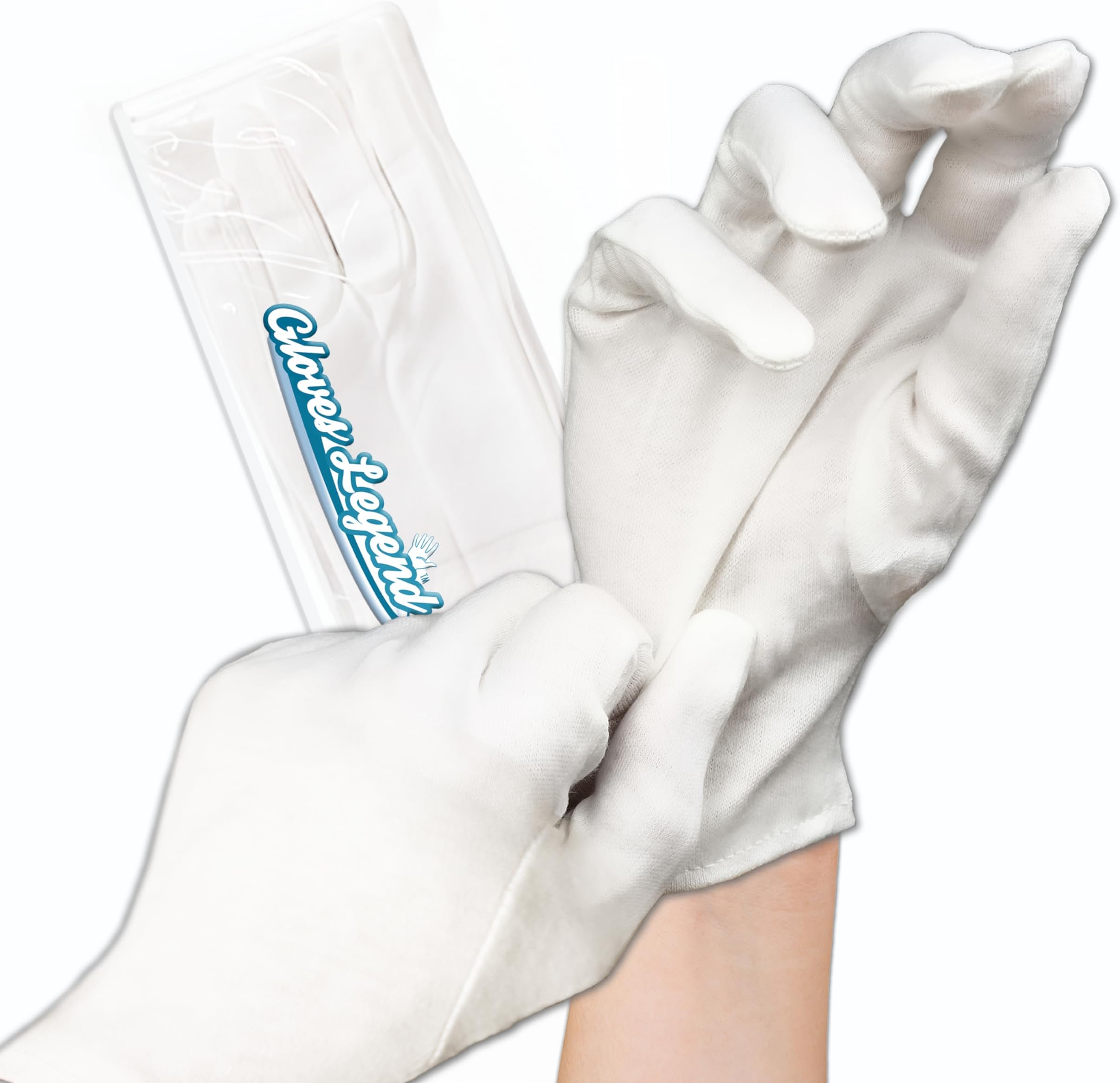 3 Pairs - Women Size Small - Gloves Legend White Cotton Moisturizing Gloves for Dry Hands Eczema Sleeping Nighttime Care