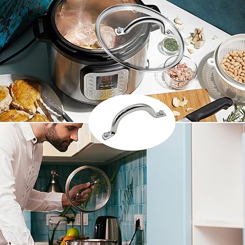 Miniatura 4 de Kit de reemplazo de mango de tapa de olla de vidrio templado para manijas de acero inoxidable - 4.33 pulgadas de diámetro del agujero