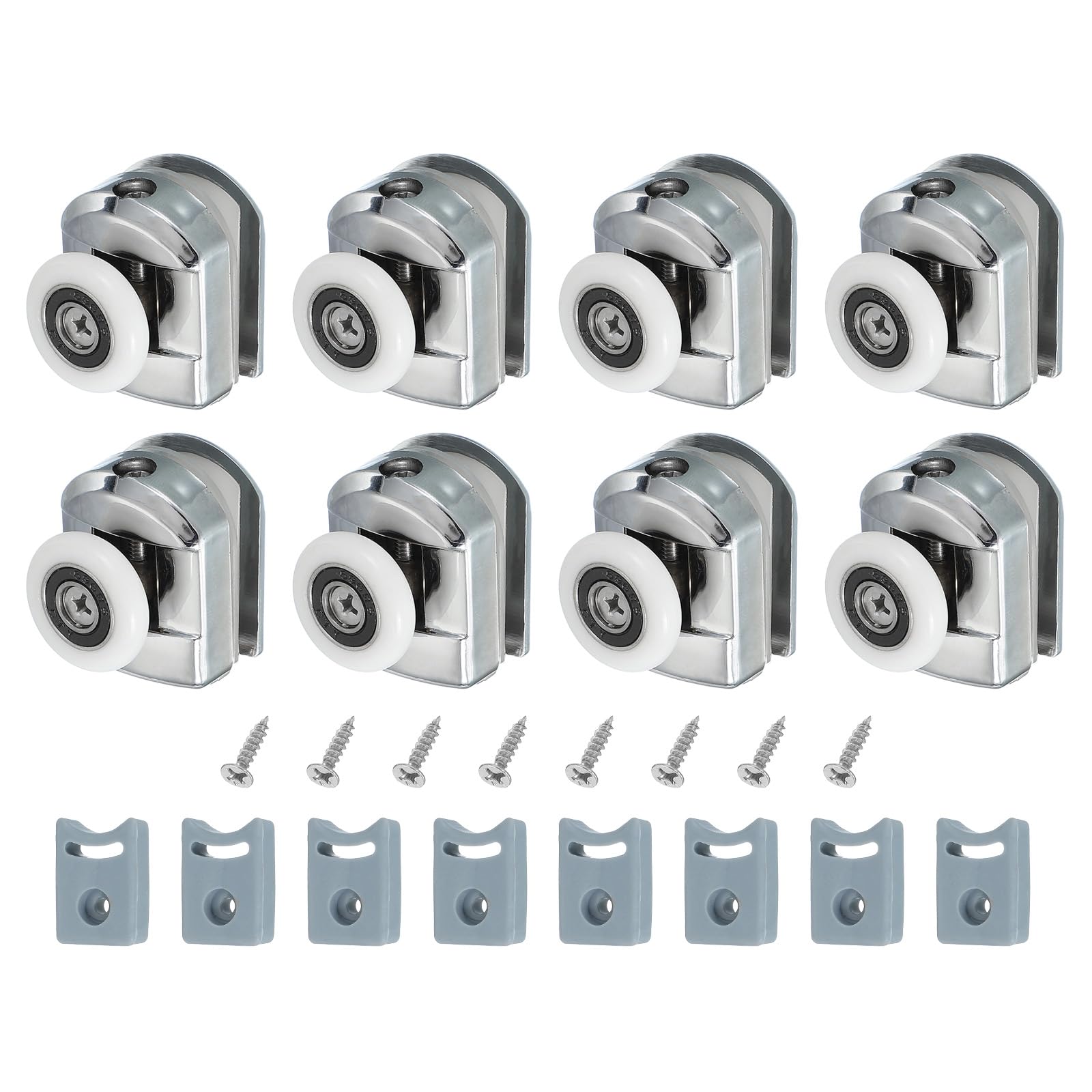 Roulettes de porte de douche 23 mm glissières et roues plastique pour verre 4-6 mm