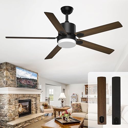 Jayjuly Ventiladores de techo con luces y control remoto, ventilador moderno de 60 pulgadas para exteriores con control remoto para patio,