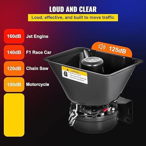 Miniatura 3 de VEVOR Alarma de advertencia de coche de 200 W, 7 sonidos, kit de alarma de advertencia fuerte, sistema de micrófono, sirena de fuego, altavoz PA