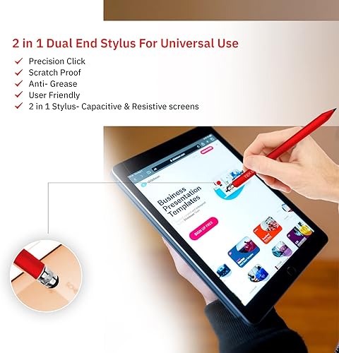 Miniatura 7 de Tek Styz Pro - Lápiz capacitivo resistivo universal 2 en 1, compatible con Tienda Fire HD 8 (2020), alta sensibilidad y precisión, tamaño