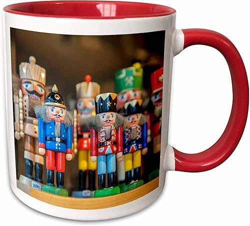 3dRose Taza, 15 onzas, rojoblanco