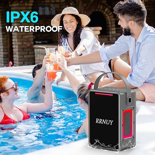 Miniatura 4 de Altavoz Bluetooth impermeable portátil con luces LED, negro (negro)