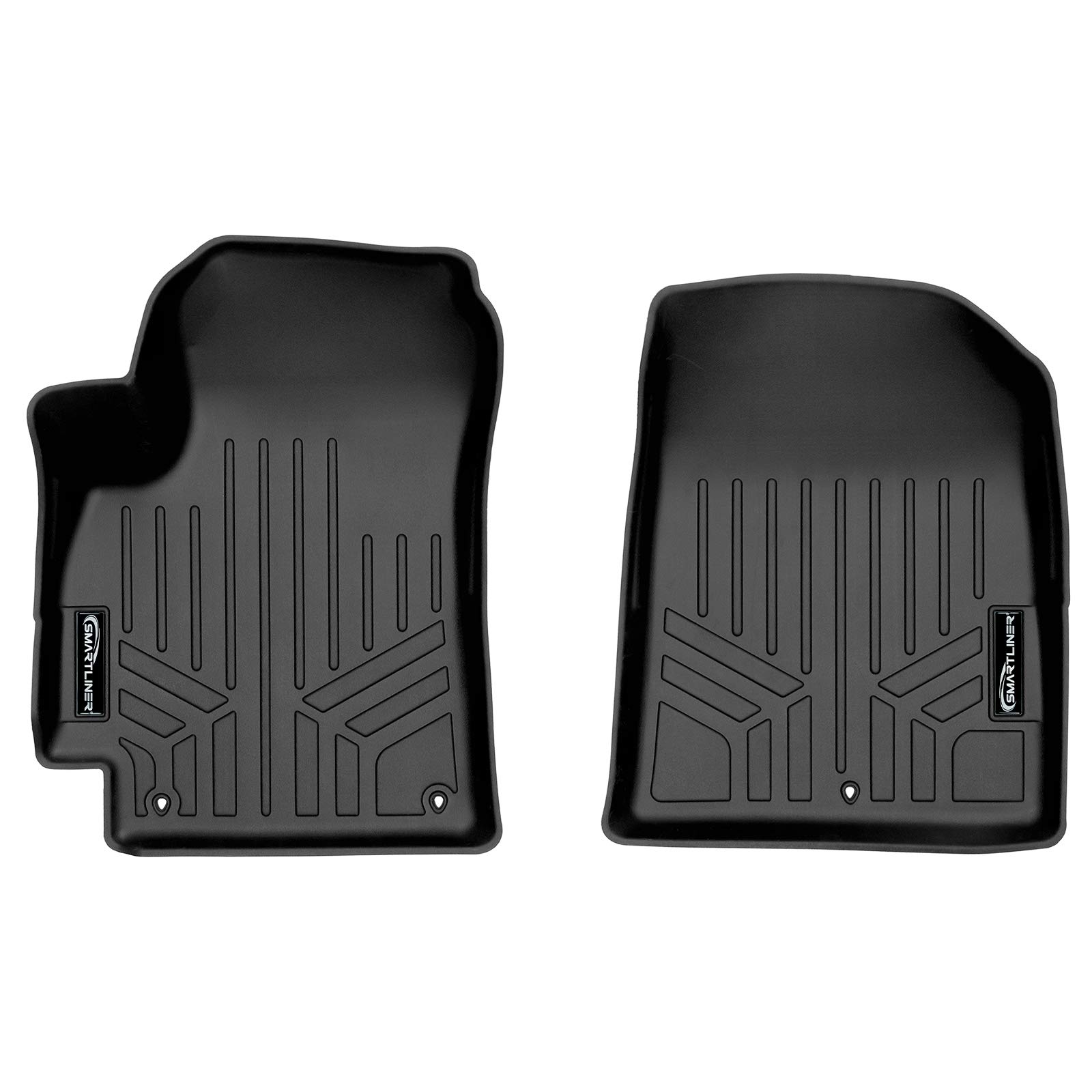 SMARTLINER All Weather Custom Fit Floor Mats 1st Row Liner Set Black Compatible with 2021-2024 Kia Seltos