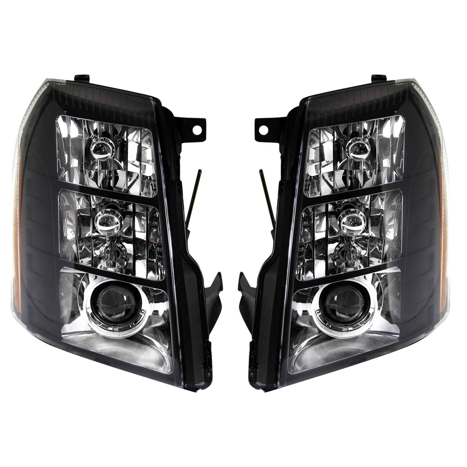 Headlight Assembly Set Headlights Driver & Passenger Side Compatible with 2007-2014 Cadillac Escalade ESV 2007-2013 EXT