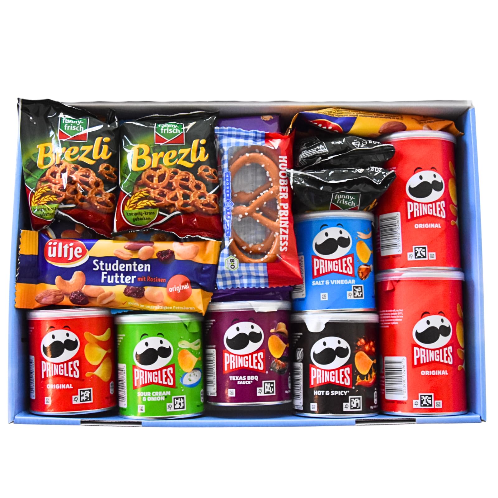 Snack Box XXL | Süß & Salzig Mix mit Nüssen, Chips & Popcorn | Geschenkset, Überraschungspaket, Food Mix | Knabbermix für Party, Büro & Filmabend
