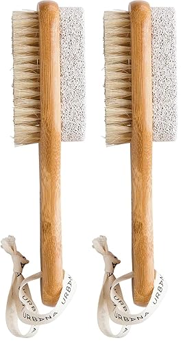 Urbana Colección Spa Prive Home Spa, piedra pómez con cepillo para uñas (paquete de 2)