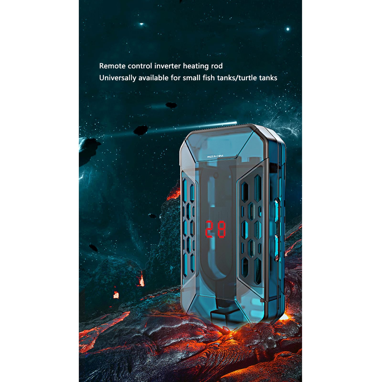 Asta riscaldante per Tartarughe Riscaldatore per Acquario Termostato Automatico Intelligente antideflagrante Basso Livello dell'Acqua Controllo remoto della Temperatura,100W (150W)